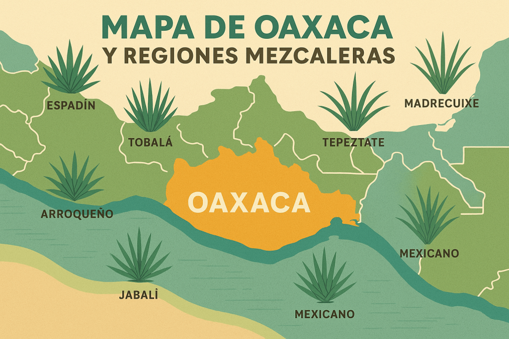 Mapa mezcalero de oaxaca